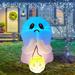 The Holiday Aisle® Halloween Inflatable 4 FT Halloween Inflatable Ghost w/ LED Lights Polyester in White | 48 H x 38.4 W x 43 D in | Wayfair