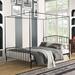 Winston Porter Paysen Metal Canopy Bed Wood in Black/Brown | 71.65 H x 60.43 W x 83.86 D in | Wayfair FEFBE98A51AE42B89A0CA8BF939EB24F