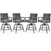 Williston Forge Jeilynn 25.5" Patio Bar Stool w/ Cushion Metal in Black | 42 H x 22 W x 27 D in | Wayfair B0E76D767E6840989B80355C879F2D80