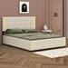 Brayden Studio® Daisa Full Size Bed w/ Hydraulic Storage System Upholstered/Linen in Brown | 43.7 H x 56.3 W x 80.7 D in | Wayfair