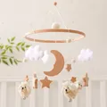 Cloche de lit en bois pour bébé garçon et fille jouet pour nouveau-né en forme d'étoile de lune