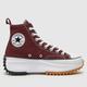 Converse run star hike hi trainers in burgundy