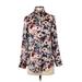 Lauren by Ralph Lauren Long Sleeve Blouse: Ivory Floral Tops - Women's Size X-Small Petite