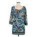 Nicole by Nicole Miller Casual Dress: Blue Dresses - Women's Size Large