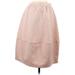 Topshop Casual A-Line Skirt Knee Length: Pink Print Bottoms - Women's Size 6