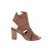 Free People Heels: Brown Solid Shoes - Women's Size 36 - Open Toe