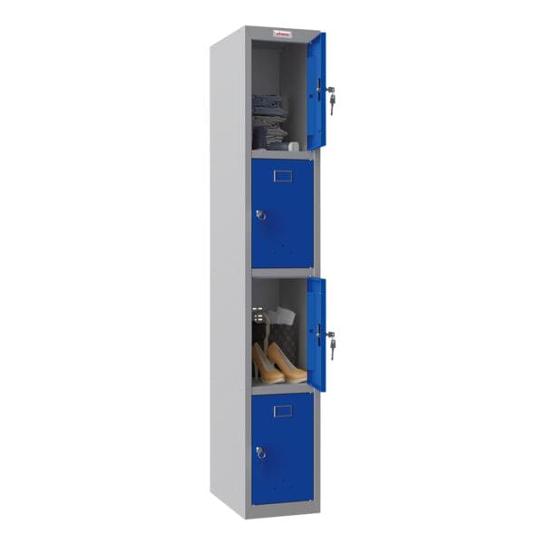 Phoenix Spind »PL1430G« 1x4 Fächer Blau, 30x183x50 cm Image