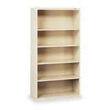 TENNSCO B-66CP 5-Shelf Stationary Bookcase, 66"x34-1/2" Champ/Putty