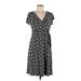 Apt. 9 Casual Dress - Wrap: Black Chevron/Herringbone Dresses - Women's Size Medium