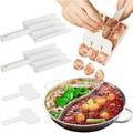 Duslogis 2 Set White Creative Kitchen Triple Meatball Maker Meatball Scoop Ball Maker Meat Baller Spoon with Cutting Spade Multifunction Cake Ball Maker Ice Cream Scoop DIY Maker