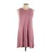 Madewell Casual Dress - Mini Crew Neck Sleeveless: Burgundy Print Dresses - Women's Size Large