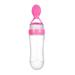 Food Squeeze Feeder with Spoon Convenient to Use with Standing Base Suitable For Busy Moms Parents - Pink