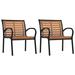 Dcenta Patio Chairs 2 pcs Steel and WPC Black and Brown