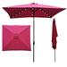 Dtwnek 10 x 6.5t Rectangular Umbrella Solar LED Lighted Patio Market Table Waterproof Umbrellas Sunshade with Crank and Push Button Tilt
