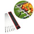 Stainless Steel Barbecue Pins 6pcs Stainless Steel Barbecue Resuable Meat Grill Forks BBQ Skewers Needle Prongs Outdoor Barbecue Tool Supplies Cooking Tools with Nylon Storage Bag