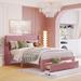 Velvet Upholstered Queen Size Storage Bed with Big Drawer - Elegant Design, Solid & Sturdy
