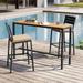 Patio Outdoor Bar Table Counter Height Rectangle Black or Brown - See Picture