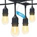 Luxrite 48FT LED Outdoor String Lights Commercial Grade Waterproof, 24 S14 Shatterproof Bulbs, IP65, Patio Garden Cafe - 48 FT