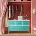 Dresser for Bedroom with 5 Drawers, TV Stand, Leather Finish, Wood Top