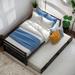 Wooden Bed with Headboard and Footboard, Twin Size Daybed with Trundle Frame Set, Platform Bed with Guardrails, Espresso