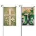 Happy St.Patrick s/Easter Day House Flag Linen Garden Flag Lilies Easter Religious Yard Flags Vertical Double Sided House Flags for Home Farmhouse Holiday Spring Outdoor Decor 12.5 Ã—18 in.