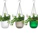 Trianu 3 Pcs Self Watering Hanging Planters 4.45 inch Plastic Hanging Plant Basket with Chains Drainage Holes Outdoor Indoor Flower Pots for Flower Garden Home Decorations Multicolor