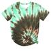 FAIWAD Womens Tie Dye Tops Short Sleeve Round Neck Casual Loose Tunic Tops Color Block Pullover Summer Tops