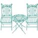 3 Pcs Mini Wrought Iron Table and Chairs Miniature Furniture Accessories Decor Set House Pink Toys Dining Room