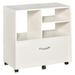 LeCeleBee 29 File Cabinet Office Storage Organizer with 4 Shelves Wheels and Bottom Drawer for Legal and Letter Sized Files White