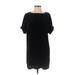Ecote Casual Dress - Shift Crew Neck Short sleeves: Black Print Dresses - Women's Size Medium