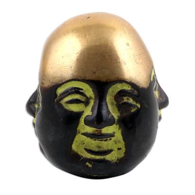 Master's Facets,'Traditional Handcrafted Brass Paperweight from India (Small)'