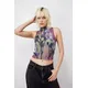 Archive At UO Floral Plisse Tank Top - Purple XS at Urban Outfitters