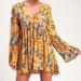 Free People Tops | Free People Bella Floral-Print Tunic/Mini Dress Sz M | Color: Yellow | Size: M