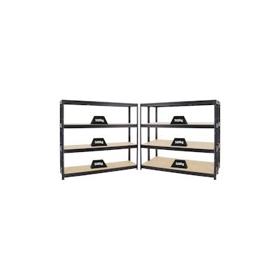 PROREGAL Mega Deal | 3x Schwerlastregal DINO | HxBxT 180x200x45 cm | Fachlast 500kg | Schwarz | Garagenregal, Lagerregal, Werkstattregal Image