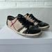 Burberry Shoes | Burberry Check And Patent Leather Sneakers | Color: Black/Cream | Size: 8