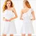 Lilly Pulitzer Dresses | Lilly Pulitzer Josey White Eyelet Lace One Shoulder Peplum Waist Dress Size 00 | Color: White | Size: 00