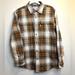 Carhartt Shirts | Carhartt Original Fit 100% Cotton Plaid Flannel Shirt Size M Gold White & Gray | Color: Gold/Gray | Size: M