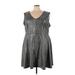 Torrid Casual Dress - A-Line V-Neck Sleeveless: Silver Dresses - Women's Size 5X Plus