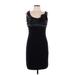 Adrianna Papell Casual Dress - Sheath Scoop Neck Sleeveless: Black Solid Dresses - Women's Size 10