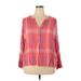 Nine West Long Sleeve Blouse: Red Tops - Women's Size 2X-Large