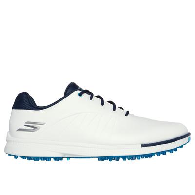 Skechers Men's GO GOLF Tempo GF Shoes | Size 9.0 | White/Navy | Synthetic/Textile