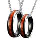 Gualiy Couple Tungsten Steel Necklace, His and Hers Necklace Sets 6mm Black Ring Inlay Wood Necklaces Women R 1/2 + Men X 1/2