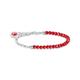 Thomas Sabo Women Silver member charm bracelet with red beads 925 Sterling Silver, Cold Enamel A2130-007-10