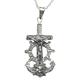 Sicuore Anchored Sailor Cross Pendant - Made in 925 Sterling Silver - Engraved Design with 31x18 mm Figure - 45 cm Chain with Loop Clasp