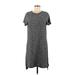 Mossimo Casual Dress - Shift Crew Neck Short sleeves: Gray Dresses - Women's Size Medium