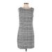 Worthington Casual Dress - Sheath: Gray Grid Dresses - Women's Size Medium