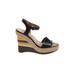 Nine West Vintage America Wedges: Black Print Shoes - Women's Size 10 - Open Toe