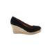 J.Crew Factory Store Wedges: Espadrille Platform Boho Chic Black Print Shoes - Women's Size 9 - Round Toe