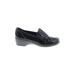 Clarks Flats: Loafers Wedge Classic Black Print Shoes - Women's Size 7 1/2 - Round Toe