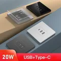 Prise de courant murale de type C rapide adaptateur de charge intelligent prise USB universelle